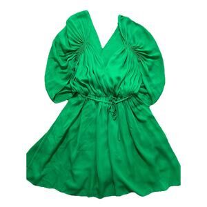 Halston Heritage Women’s 12 Green Silk Mini Dress Lined NEW